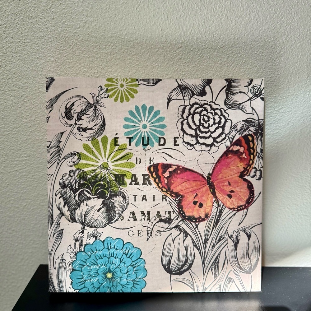 Jennifer Brinley French Butterflies Matted Fine Art Canvas Print
